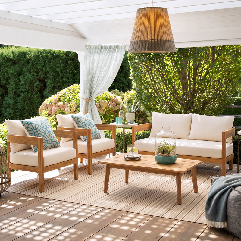 Vita Acacia 4 - Person Patio Conversation Set with Cushions