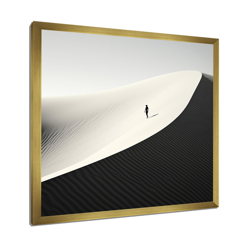 Saharas Silence I, reproduction d'art sur toile, Cadre doré simple, H 36 po x l 36 po x P 1,5 po