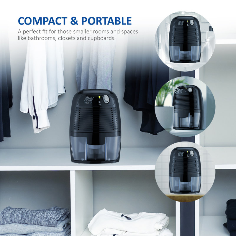 NETTA 500ml Mini Dehumidifier, Black