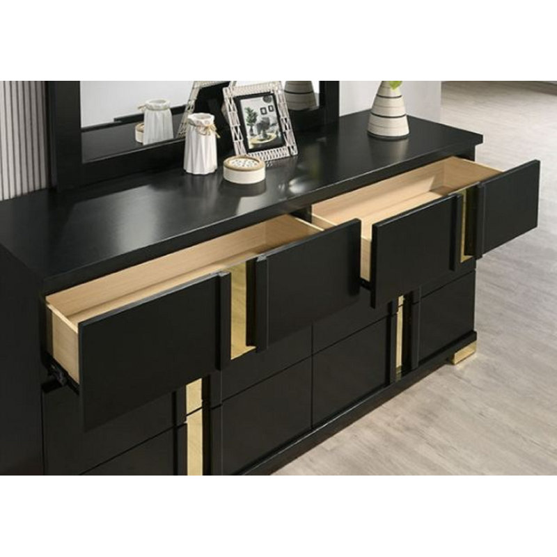 Bridlington Leigh 4-piece Modern Black Brushed Bronze Bedroom Set