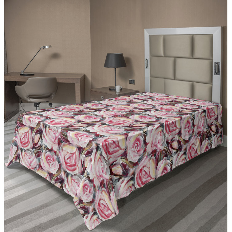 Ambesonne, drap plat floral pivoines, art botanique printanier