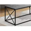 Table basse, accent, cocktail, rectangulaire, salon, L 40 po, stratifié gris, métal noir, contemporain, moderne-1326529085