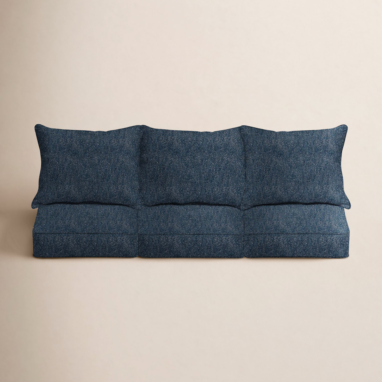 Sunbrella Bouclé Outdoor Sofa Cushion Set, Improve Indigo Sunbrella®