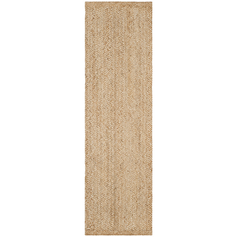 Tapis naturel en jute / sisal tissé à plat à la main Auckland, Tapis de couloir 2 pi 6 po x 8 pi