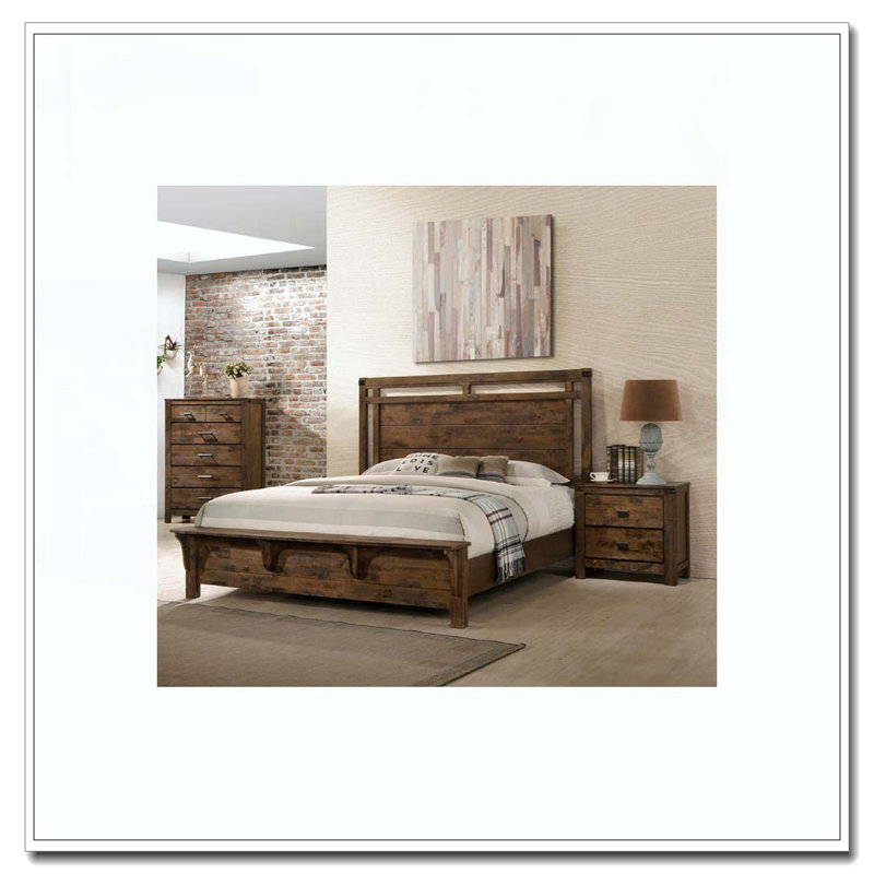 Queen Size Panel Bed W Built In Bench Footboard