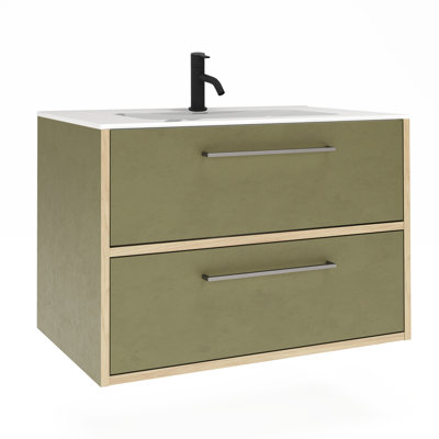 Ayriel 812.8mm Single Bathroom Vanity with Drop In Ceramic Basin