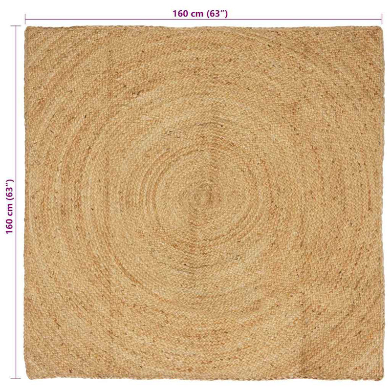 Solid Colour Standard Area Rug, Square 160 cm