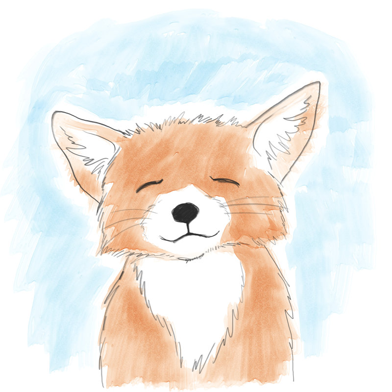 Happiest Fox - Wrapped Canvas Print, 51cm H x 51cm W x 3.8cm D
