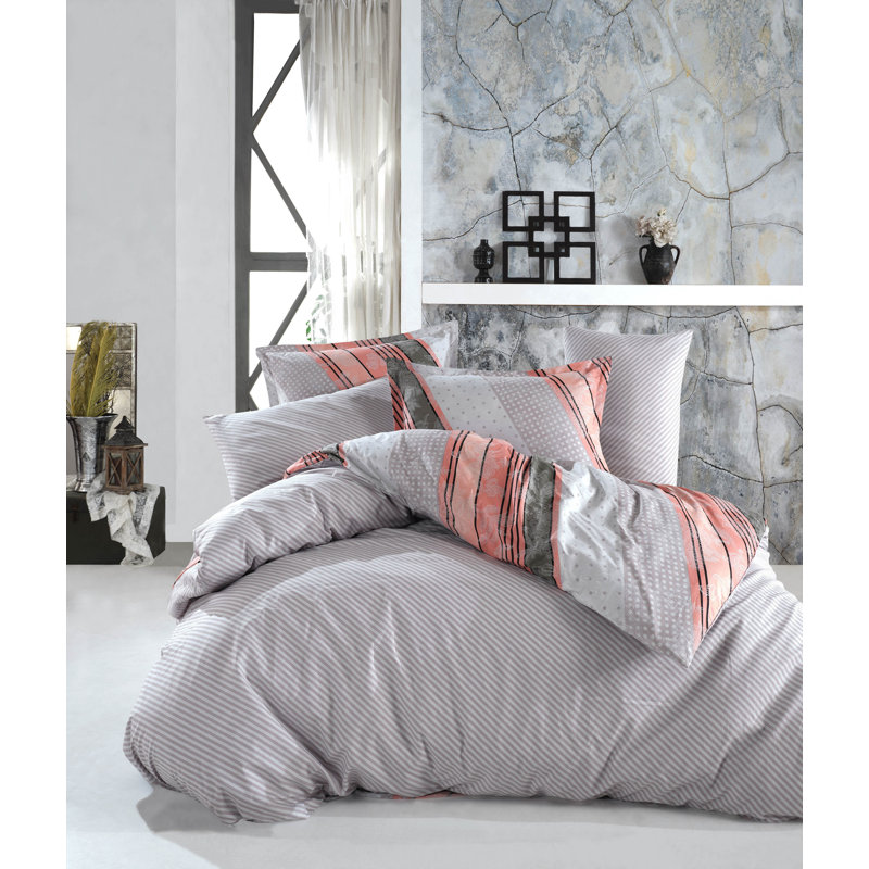  Ensemble de housse de couette double face standard en coton 3 pièces, Housse de couette grand + 2 grandes taies décorat