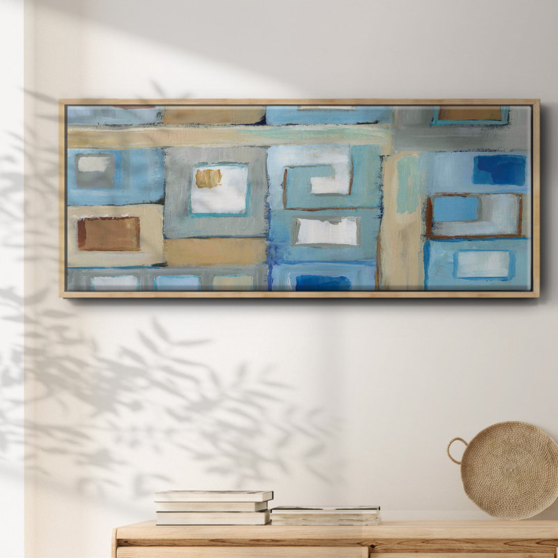 Variation on Greek Key II - Toile encadrée, H 20 po x l 50 po