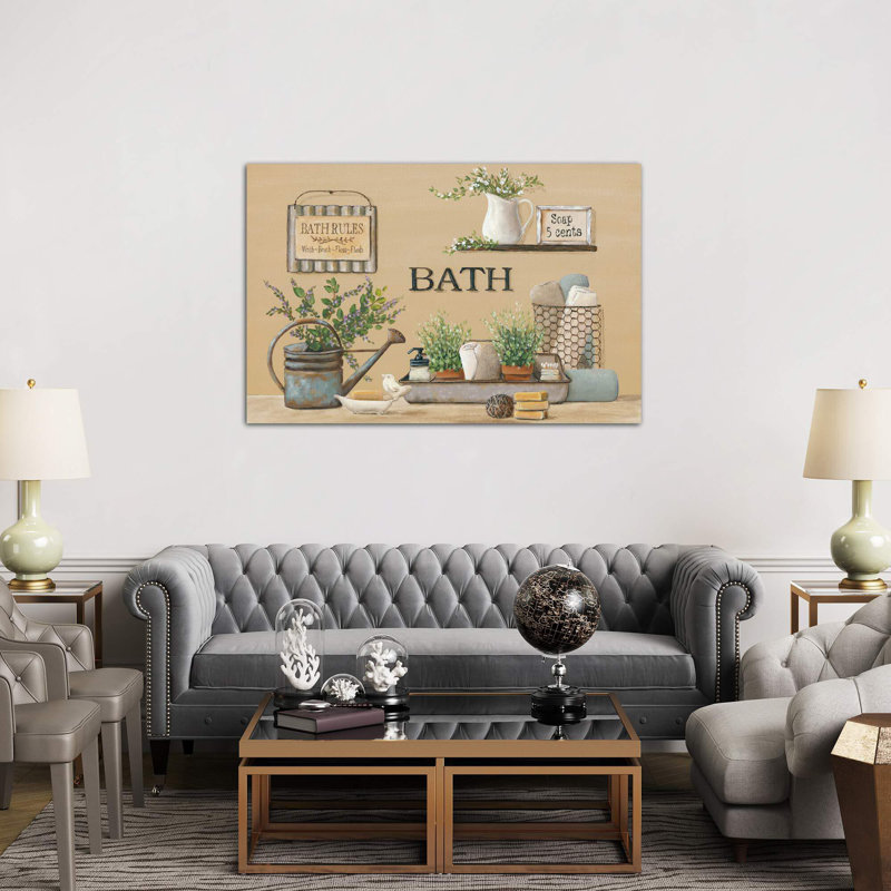 Farmhouse Bath II by Pam Britton - Wrapped Canvas Painting, 101.6 cm H x 66.04 cm W x 1.91 cm D