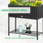 Lit de jardin surélevé Outsunny, jardinière surélevée avec aspect osier en rotin, tablette de rangement pour outils, conception portable pour herbes, légumes, fleurs-633335892-633335894