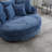 Slipcovered Barrel Chair With Ottoman-1750197650