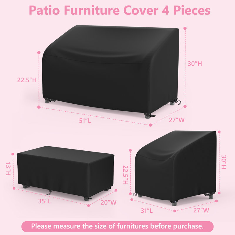 Outdoor Conversation Set Cover, Black