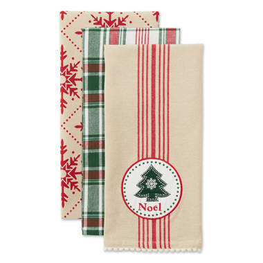 Kate Spade New York Confetti & Acrobat Plaid Holiday Kitchen Towels 2-Pack, 100% Cotton