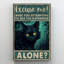 " Black Cat To Use The Bathroom - 1 Piece Rectangle Graphic Art Print On Wrapped Canvas "-84387639