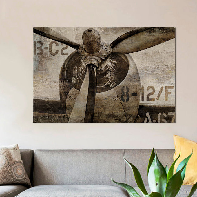 «Vintage Propeller» par Dylan Matthews, impression sur toile tendue, H 8 po x l 12 po x P 0,75 po, Toile tendue, Pas de tapis