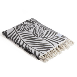 Chanyah Hawaiian Flower Organic Sand-Free Turkish Cotton Beach Peshtemal, 66" x 36" 
