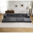 Compression Mahjong Sofa,Convertible Floor Sofa Bed,DIY Boneless Modular Sectional Sofa,No Assembly Required,Circle Fleece Fabric,Oversized 4 Seater With 4 Pillows,Dark-Grey-86091867