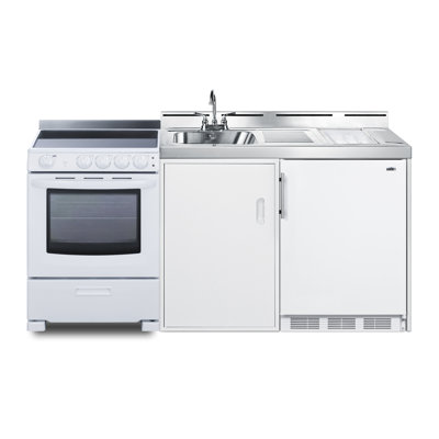 Summit Appliance All-In-One Combo Kitchens 5.1 Cubic Feet Internal Freezer Kitchenette Mini Fridge