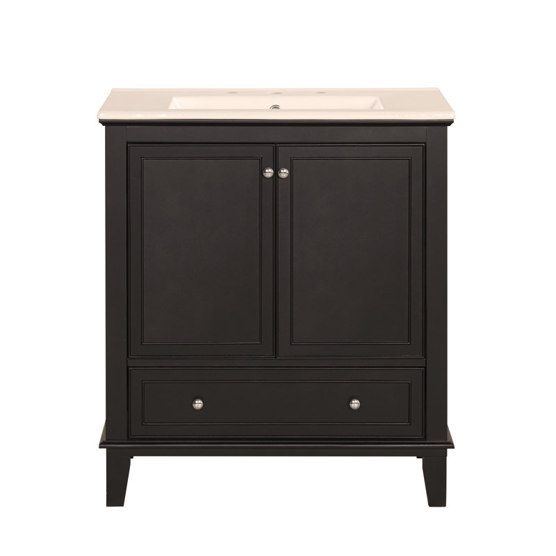 Meuble-lavabo multifonctionnel avec portes et tiroir 30 po