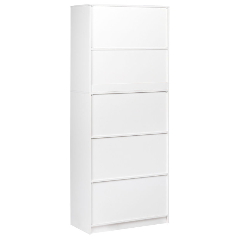 Almaguer 197cm H x 80cm W Particle Board Bookcase, Grey/White