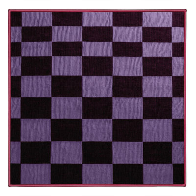 Machine Washable Checkered Red Area Rug