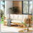 Long Beach Convertible Sofa Daybed With Water-Resistant Cushions And Rustic Acacia Wood Frame For Outdoor Relaxation