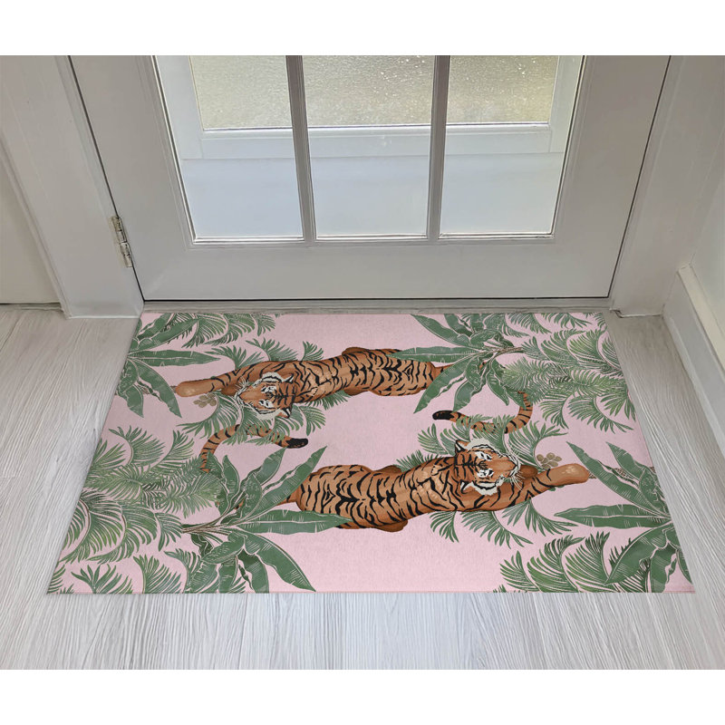 Paillasson Rumble In the Jungle, Rose, L 36 po x L 60 po