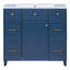 Ensemble de meuble-lavabo simple 36,01 po avec plateau en bois massif Rahem-2076423679