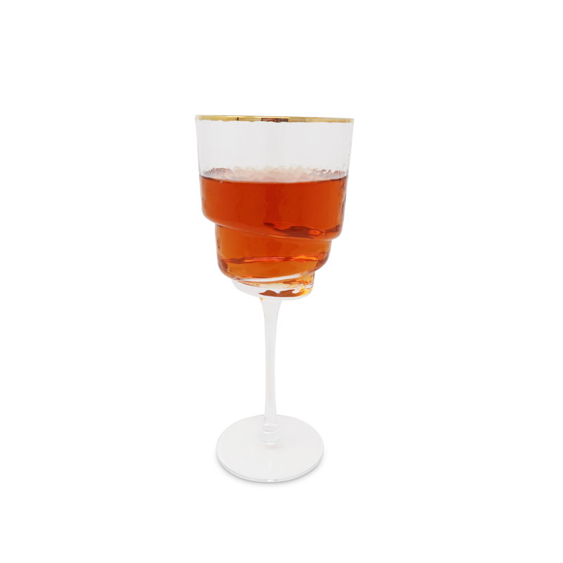 Ensemble de 6 verres à eau Carlaysia avec motif sur fond et bordure dorée