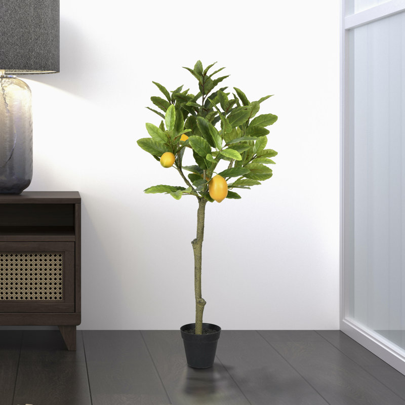 Artificial Potted Lemon Tree, 36" H x 20" W x 20" D