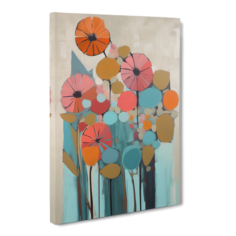 Mid Century Flowers Vol.10 - Wrapped Canvas, 76cm H x 50cm W x 3cm D