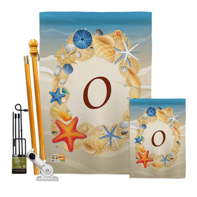 Ensemble de drapeaux en polyester à 2 côtés Summer Initiale 40 po x 28 po
