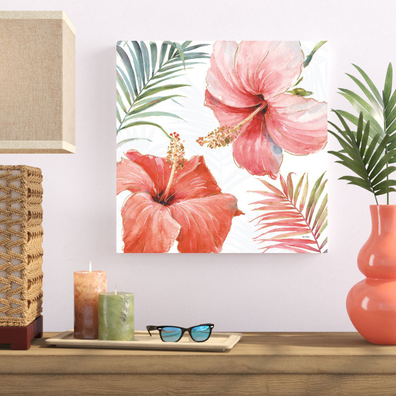 «Tropical Blush III» par Lisa Audit, reproduction d'art sur toile tendue, H 20 po x l 20 po