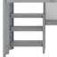 Lit mezzanine en bois avec tablettes, bureau et tableau d'écriture-112896399-113142359