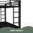 Metal Bunk Bed With Trundle, Black-361183048