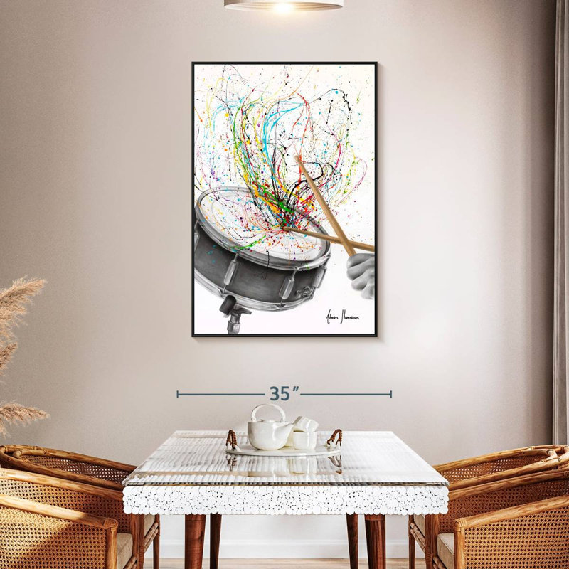 Beat Of The Drum, 31" X 46", Floating Frame Black