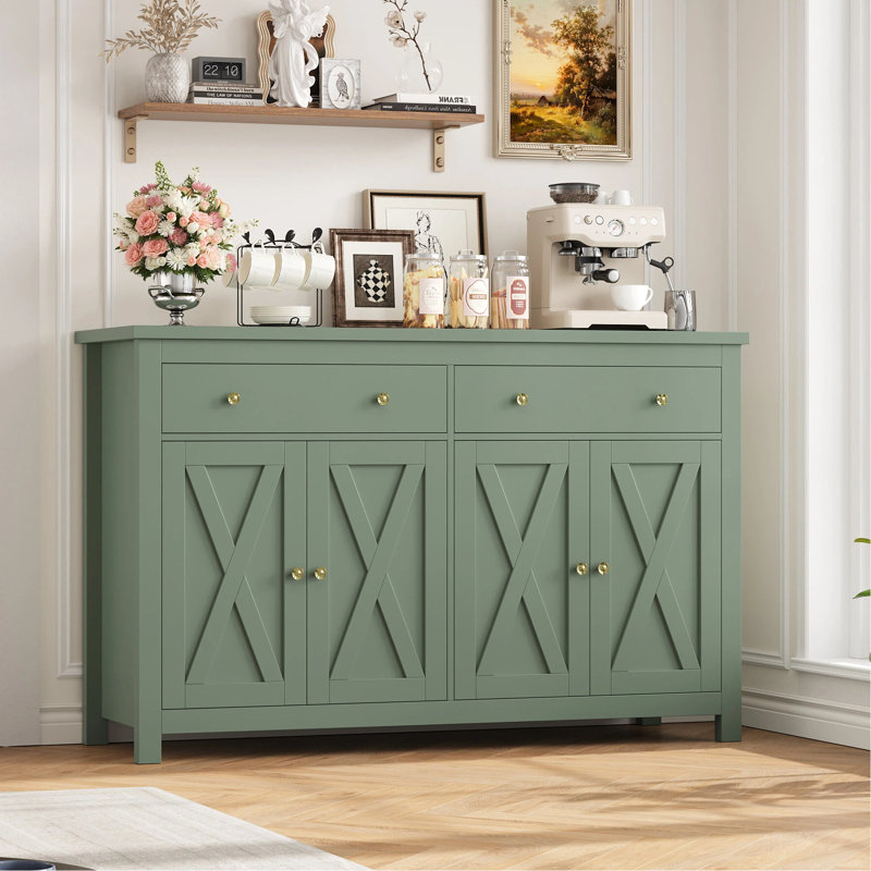 55.1'' Wide 2 Drawer Sideboard, Green