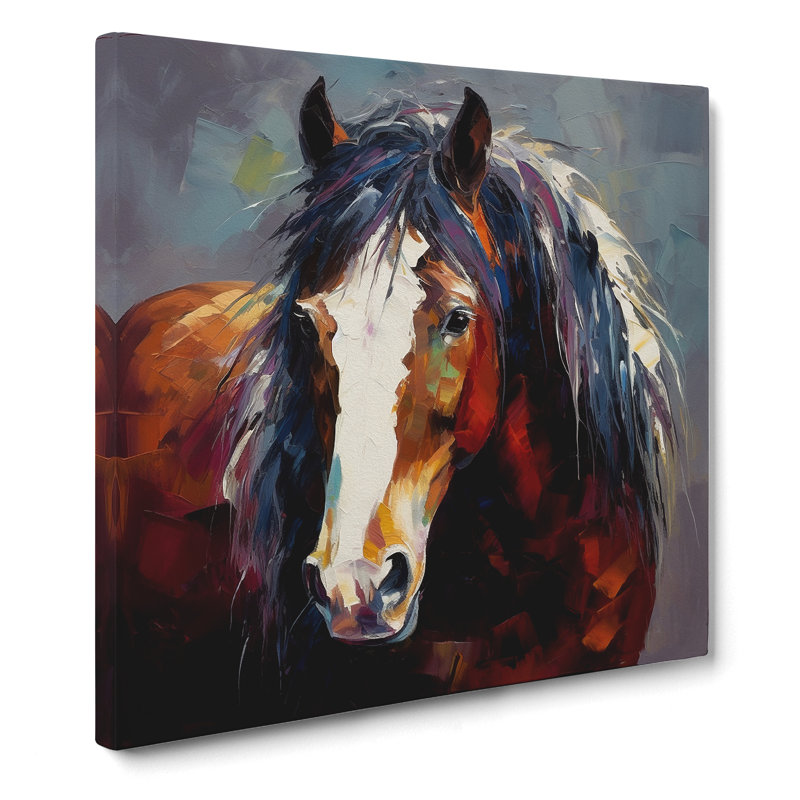 Shire Horse Expressionism - Wrapped Canvas, 35cm H x 35cm W x 3cm D