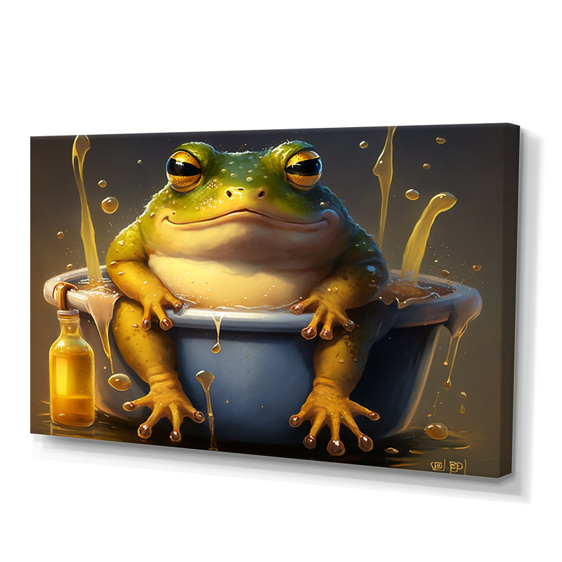 " Funny Frog Enjoying His Bath II "