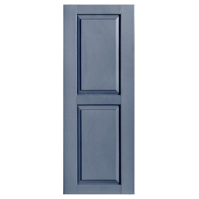 Volet extérieur à panneau surélevé en vinyle simple, bleu, 18 po, 52 po