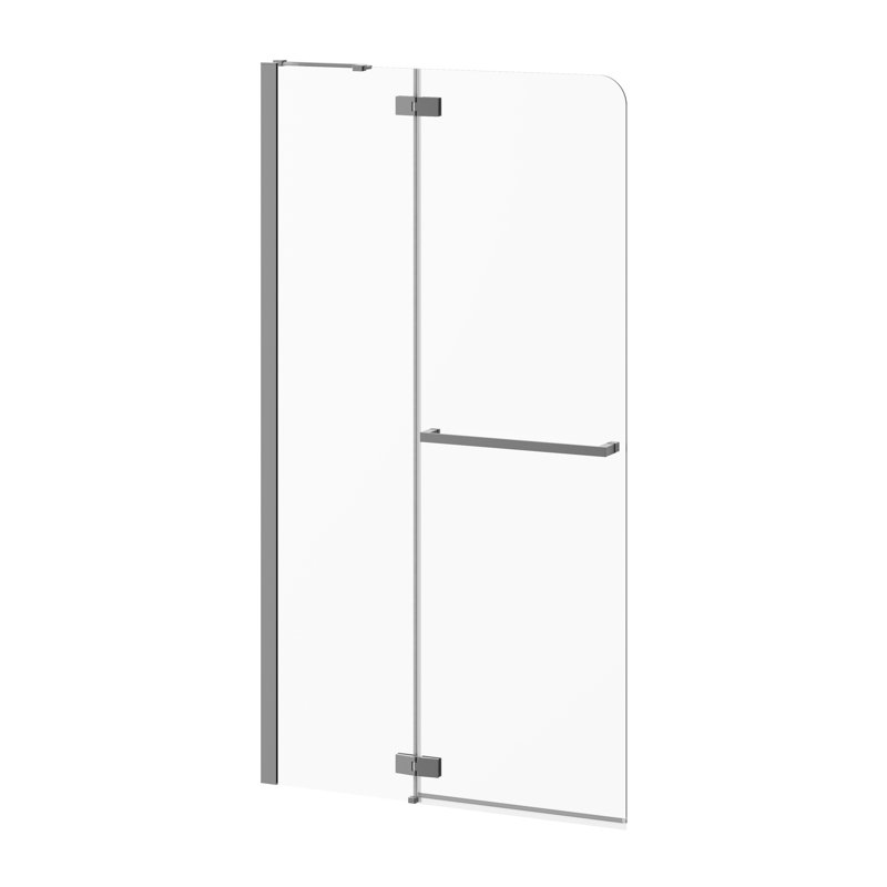 Porte de douche pivotante sans cadre H 77 "avec panneau fixe Pratika
