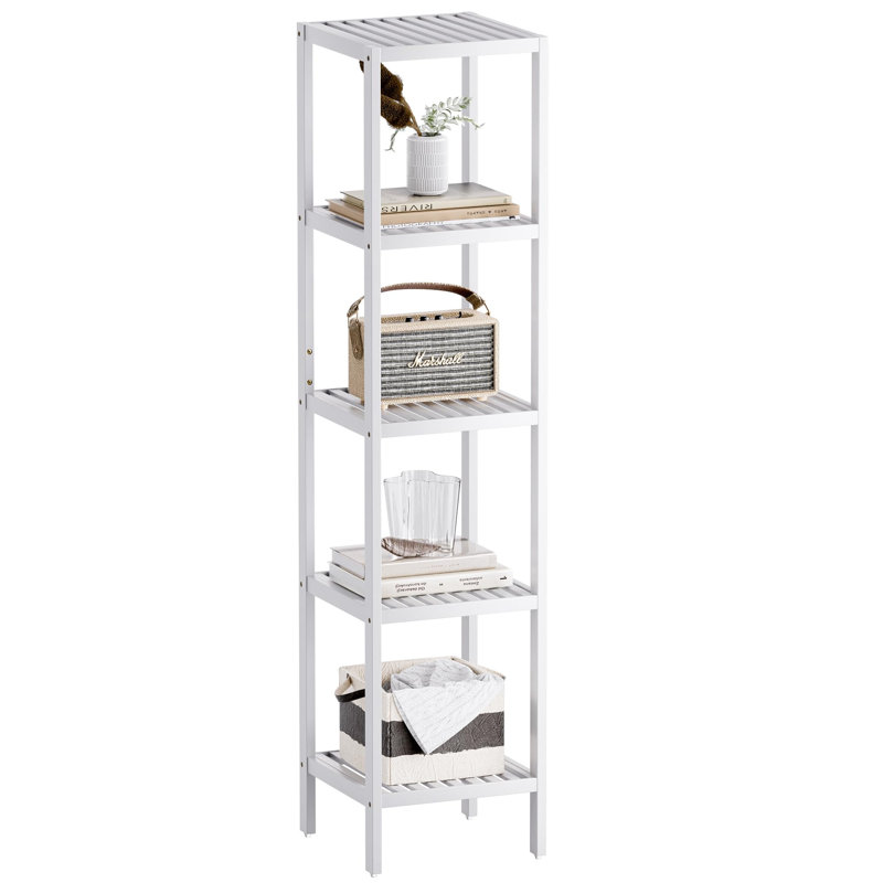 Vallarie Bamboo Bathroom Shelves, White