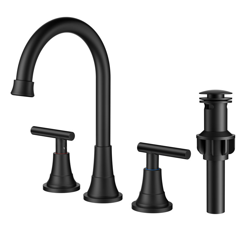 Widespread 2-handle Bathroom Faucet With Drain Assembly, Brushed Gold