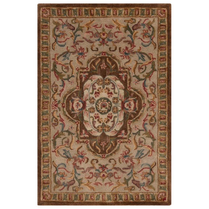 Classic Hand Tufted Wool Oriental Rug, Rectangle 4' x 6'