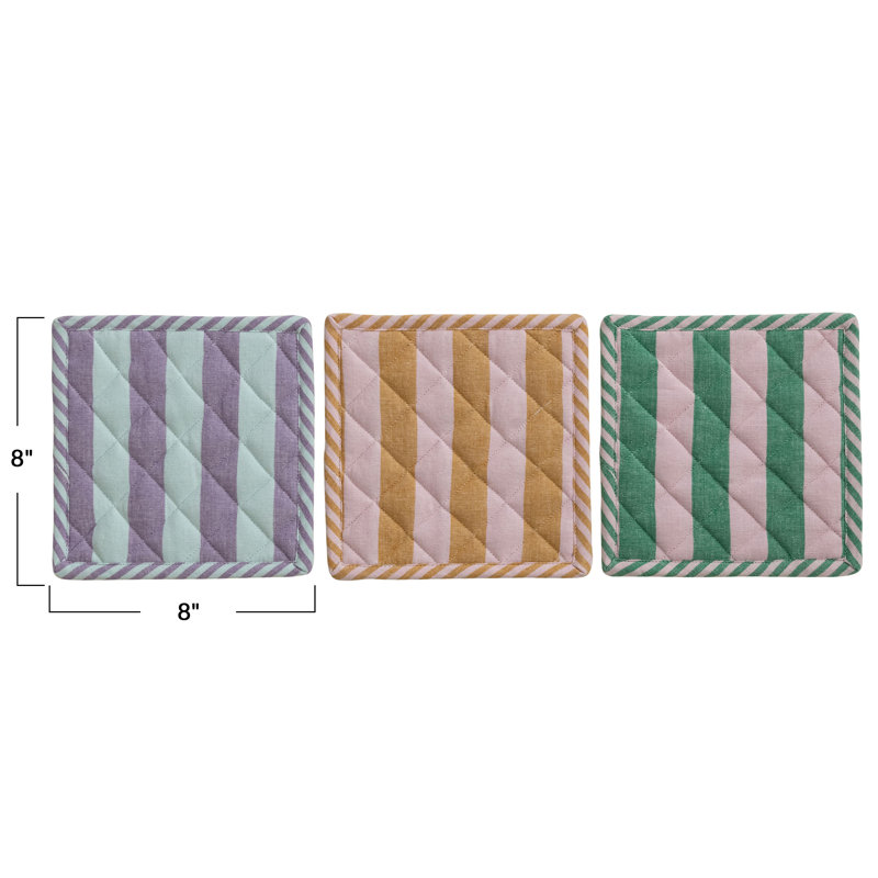 Ensemble de casseroles en coton tissé 3 pièces