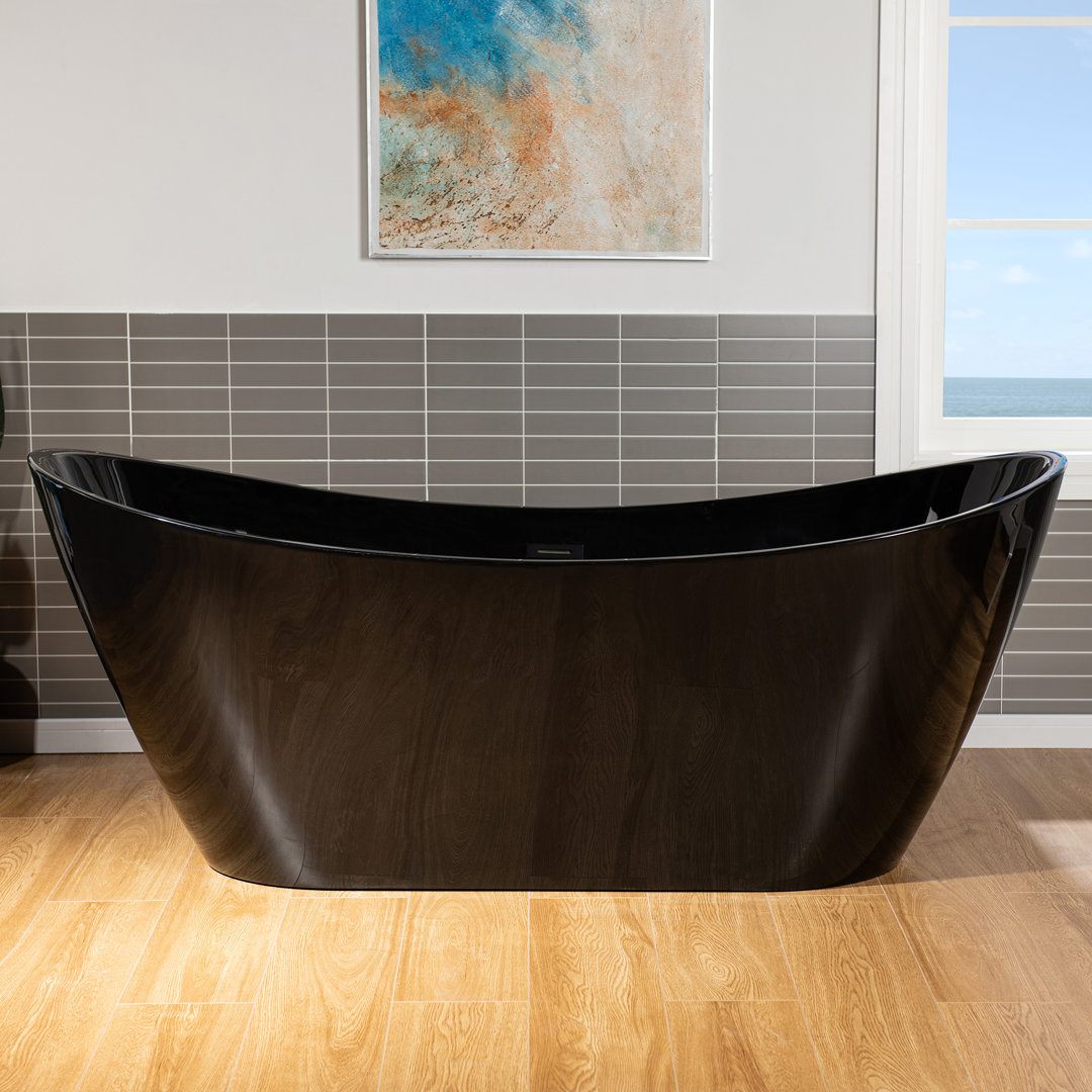 71" x 32" Freestanding Soaking Acrylic Bathtub WoodBridge 