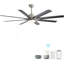 Grand ventilateur de plafond de 66 pouces avec lumière à DEL à intensité variable et 8 pales en ABS avec moteur à courant continu réversible et intelligent pour le salon-1024106507-1024106509