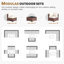 Ensemble de conversation modulaire en rotin 8 pièces avec coussins et table foyer-2058267864